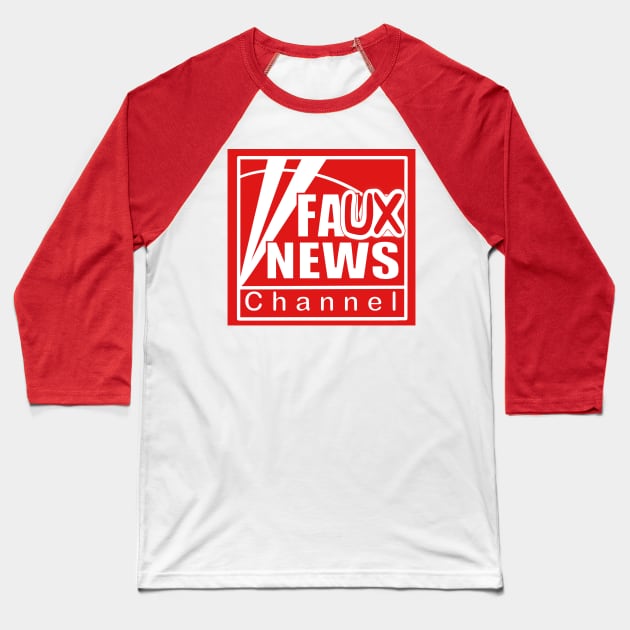 Fake News Channel Fox News Logo Baseball T-Shirt by notajellyfan